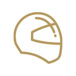Icono dorado de un casco.