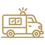 Icono dorado de una ambulancia