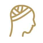 Icono dorado de una lesión en la cabeza