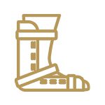 Icono dorado de una lesión en la pierna
