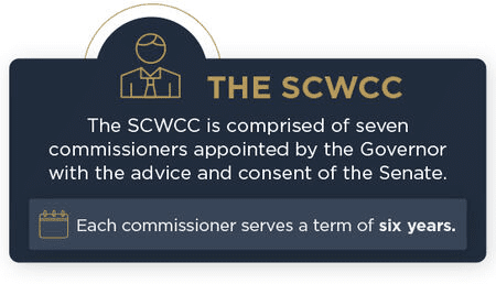 The SCWCC is comprised of seven commissions appointed by the Governor & serve 6 year terms