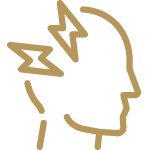 Gold emotional suffering icon