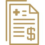 Gold medical bill icon