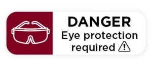 Eye protection danger alert