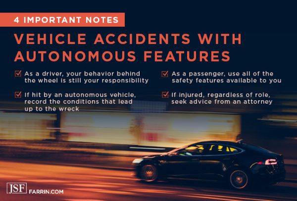 Four important notes about vehicle accidents with autonomous features