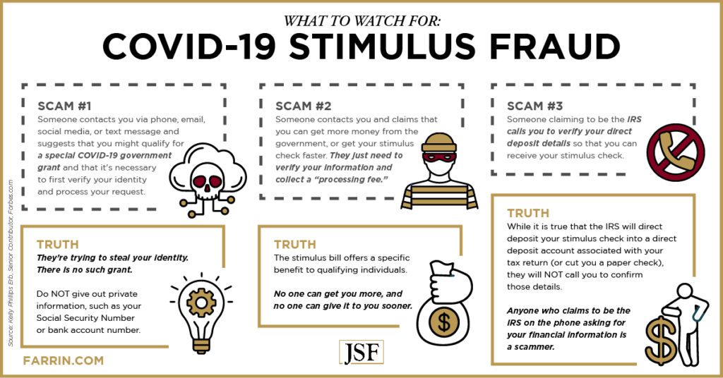 Three scams to watch for with COVID-19 stimulus fraud