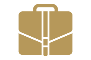 Gold briefcase icon.