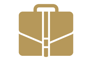 Gold briefcase icon.