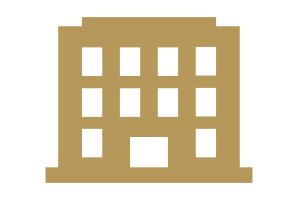 Gold office building icon