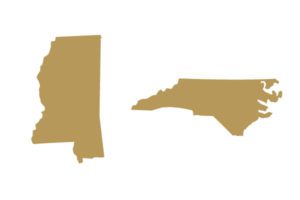 North Carolina and Mississippi States Gold Icon