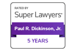 Super Lawyers 5 years Logo for Paul R. Dickinson, Jr.