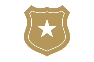 Gold police badge icon