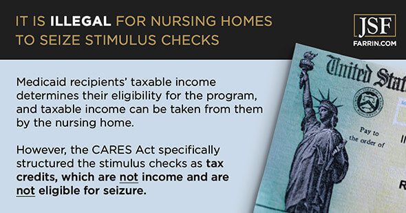 nursing homes can not seize stimulus checks due to the CARES Act