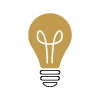 A gold lightbulb icon.