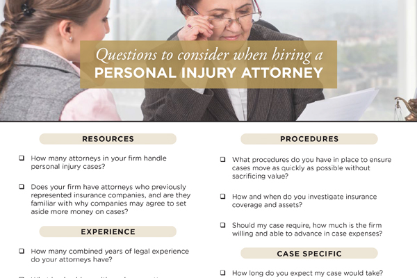 Interview questions for your Personal Injury Attorney