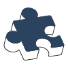 Navy blue puzzle piece.