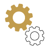 Gold and white mechanical gears.