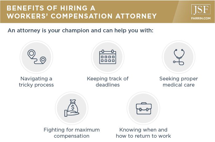 A WC attorney can help you with deadlines, seek proper medical care & fight for maximum compensation.