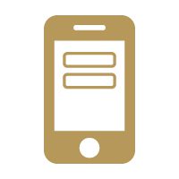 ALT TEXT: Gold icon of a cellphone with notifications.