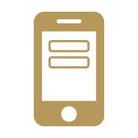 ALT TEXT: Gold icon of a cellphone with notifications.