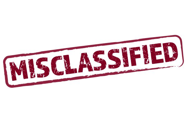 Red stamp that reads "misclassified."