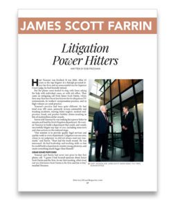 First page of an article featuring the Law Offices of James Scott Farrin in Attorney at Law magazine.