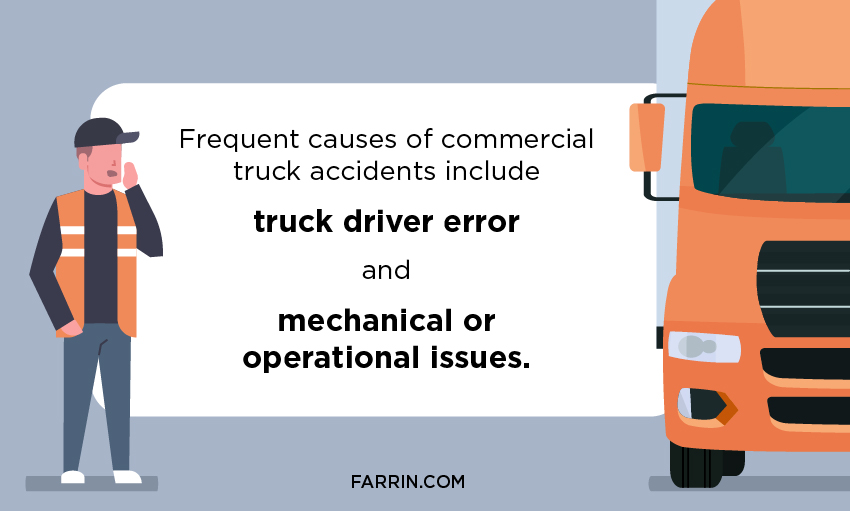 Frequent causes of truck accidents include driver error & mechanical issues.