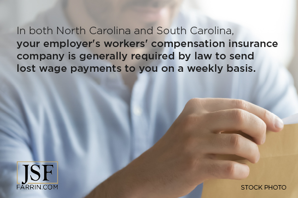 An employer's workers' compensation insurance is generally required to send lost wage payments.