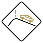 Icon of a limited visibility road sign.