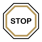 Icon of a stop road sign.