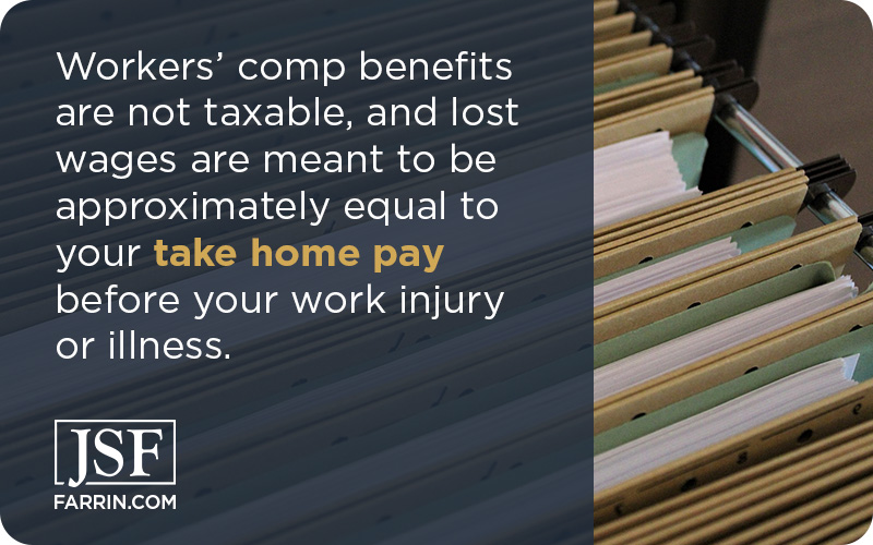 Lost wages are meant to be approximately equal to your take home pay before your work injury or illness.