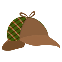 A deerstalker hat in the style of Sherlock Holmes.