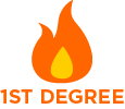 Fire icon representing first degree burns.