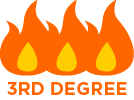 Fire icon representing third degree burns.