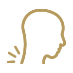 Gold icon showing a whip lash neck injury.