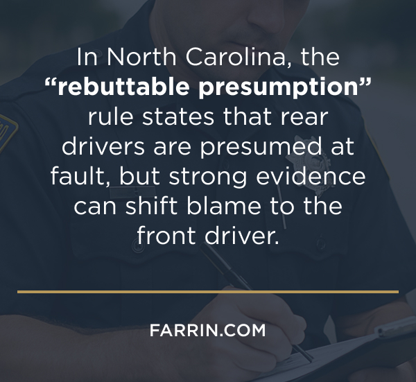 North Carolina rebuttable presumption rule graphic