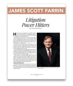 James Scott Farrin Litigation Power Hitters magazine article.