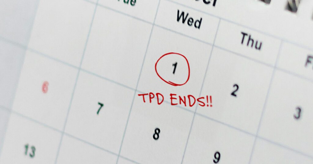 Law Offices of James Scott Farrin North Carolina workers’ compensation attorneys. Calendar highlights circled date marking end of temporary partial disability benefits.