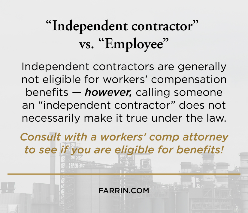 Law Offices of James Scott Farrin North Carolina workers’ compensation firm. An explanation of worker classification & eligibility for benefits.