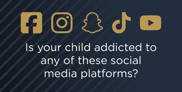 Social media platform logos associated with excessive use & teen social media addiction concerns.